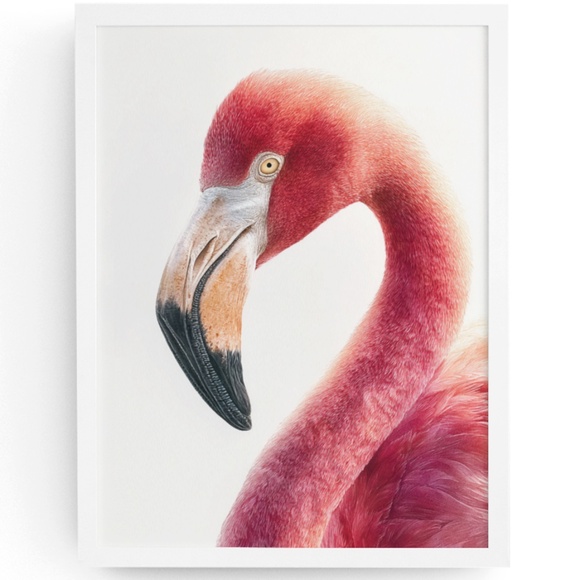 Watercolor Flamingo Wall Art Print, Unframed - Vibrant Tropical Elegance - Picture 1 of 7
